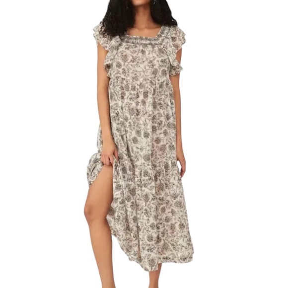 Free People Bonita Midi Dress Women’s Size Large Bohemian Boho New with Tags - Picture 1 of 9